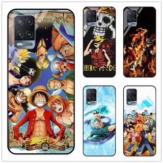 Ốp Cứng Tùy Chỉnh Cho oppo A54 / A94 Anime One Piece Luffy Zoro Kính Cường Lực Chống Sốc Cá Tính Cứng Vỏ Điện Thoại Vỏ DIY