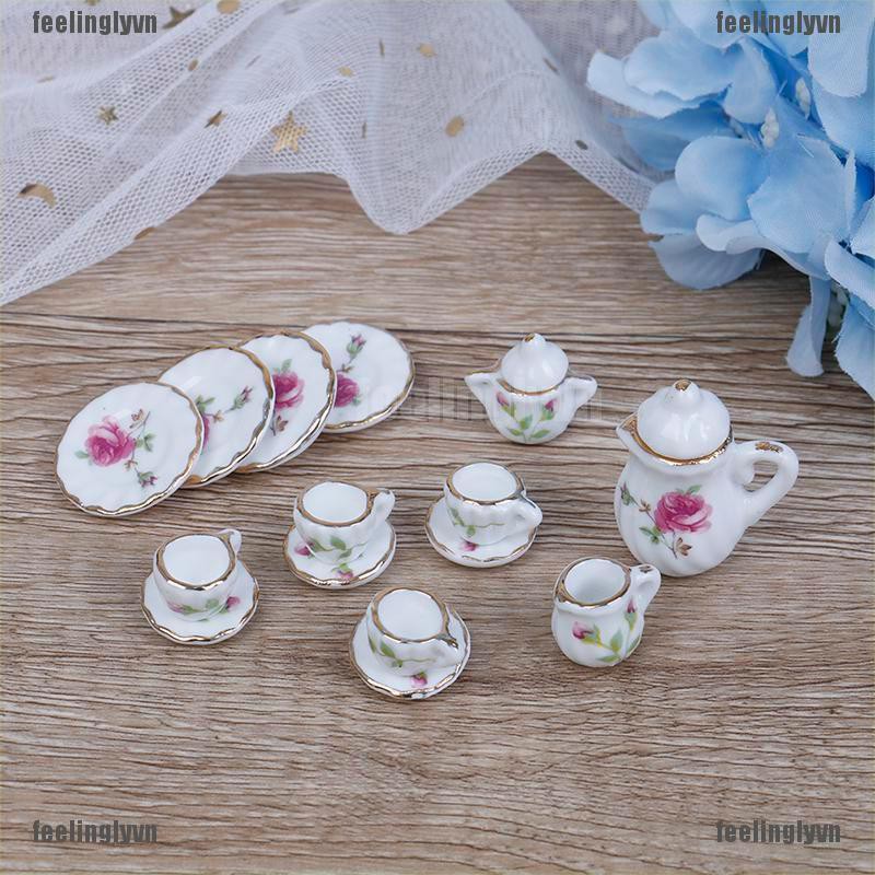 ❤TOP❤ Set 15 tách uống trà mini tỉ lệ 1 : 12 cho nhà búp bê ❤YO