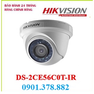 Camera hd-tvi dome hồng ngoại 1.0 megapixel hikvision ds-2ce56c0t-ir
