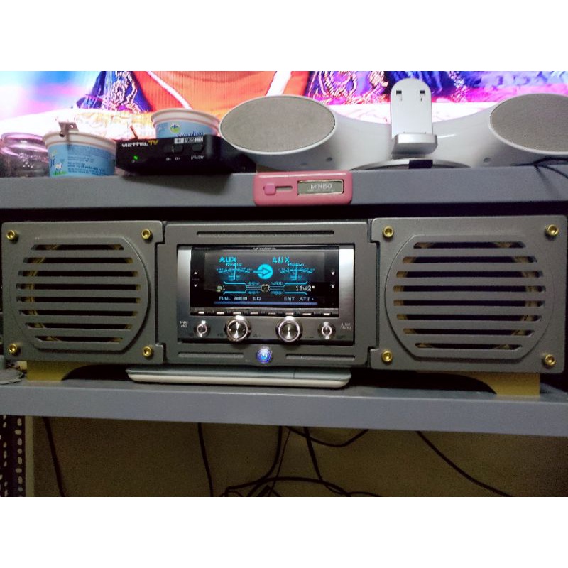 Máy phát nhạc CARROZERRLA PIONEER aux cd md loại 2 din lắp chung cho tất các hãng xe