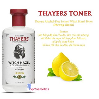 Nước Hoa Hồng Không Cồn Thayers Hương Chanh Thayers Witch Hazel Astringent Lemon Toner 355ml Topcosmetics