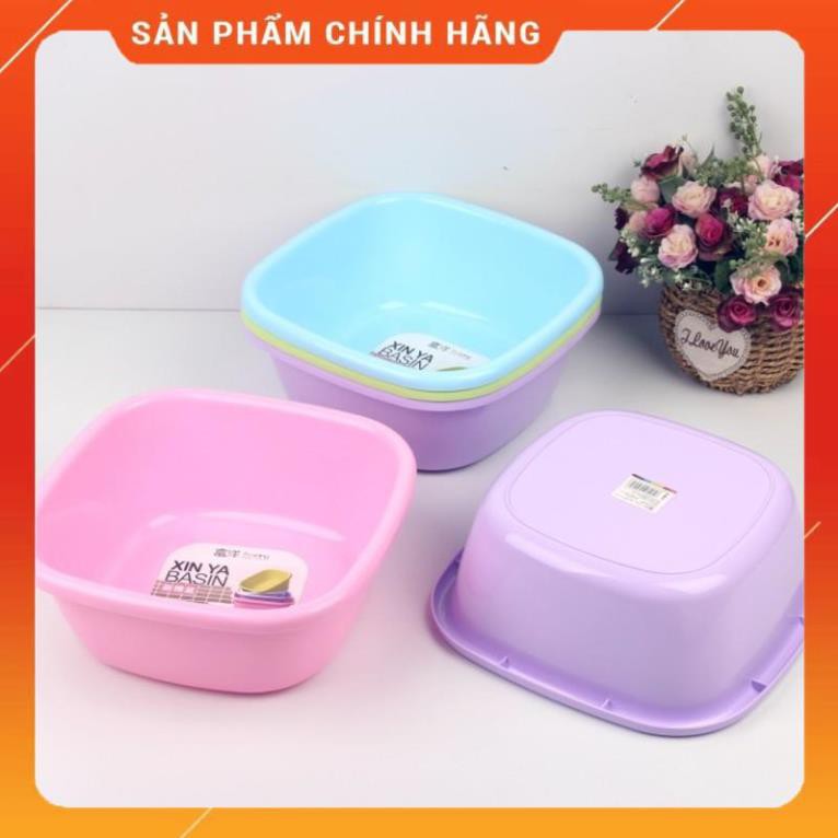 CHÍNH HÃNG -  Chậu nhựa vuông trơn trong đa năng MT 5204,thau nhựa vuông trơn trong đủ size,đủ màu