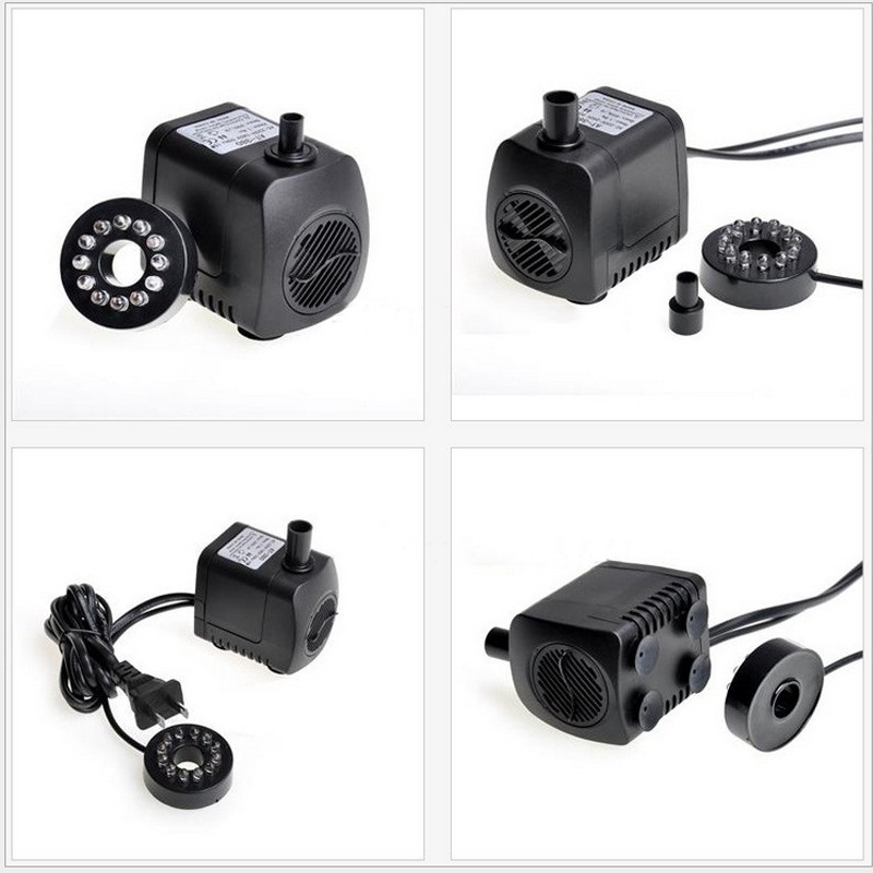  Bơm chìm mini kèm đèn led cho đài phun mini, bể cảnh
