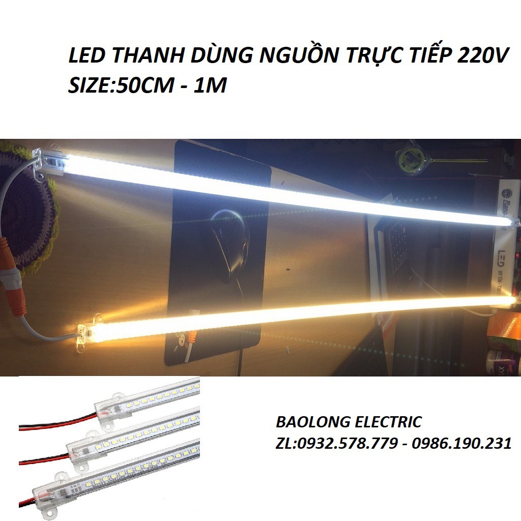 LED THANH ĐIỆN TRỰC TIẾP 220V DÀI 50CM VÀ 100CM | BigBuy360 - bigbuy360.vn