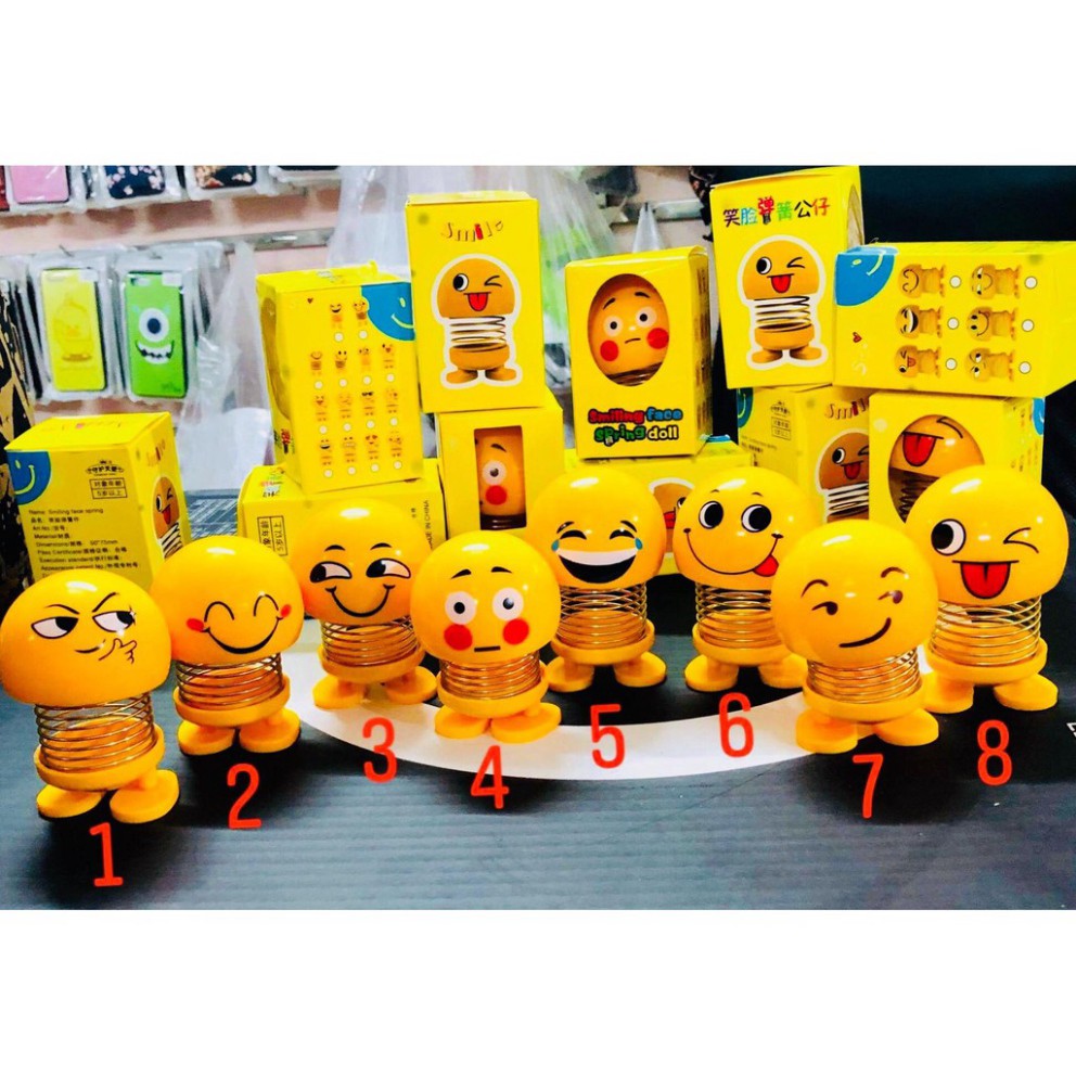 Thú Nhún EMOJI con lắc lò xo nhún nhảy xả Stress (8 mẫu như hình)