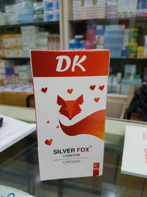 Bao cao su DK Silver Fox siêu siêu mỏng trơn tru (hộp 10 chiếc)