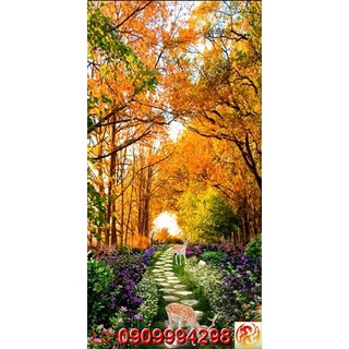 TRANH DÁN TƯỜNG 3D PHONG CẢNH THIÊN NHIÊN VƯỜN CÂY