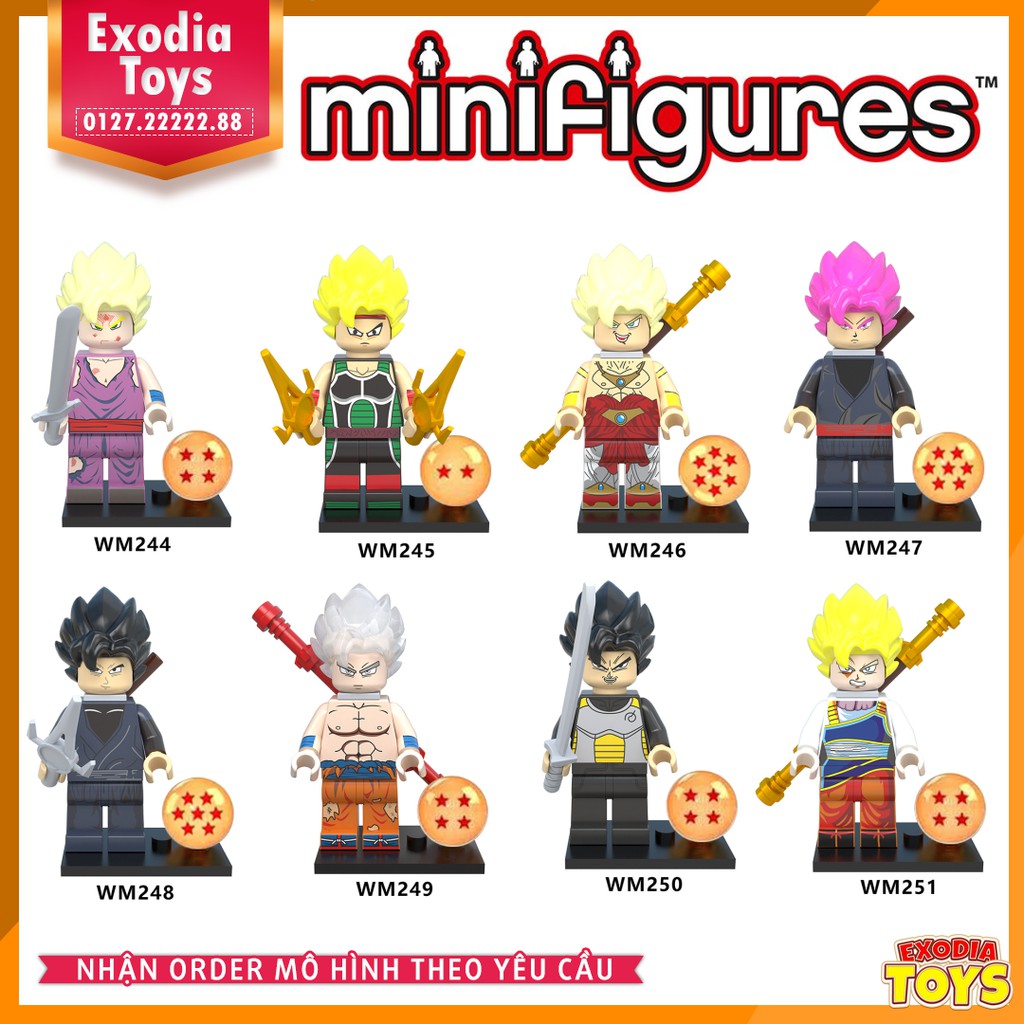 Xếp hình minifigure nhân vật Dragon Ball : 7 viên ngọc rồng - Đồ Chơi Lắp Ghép Sáng Tạo - WM 6032