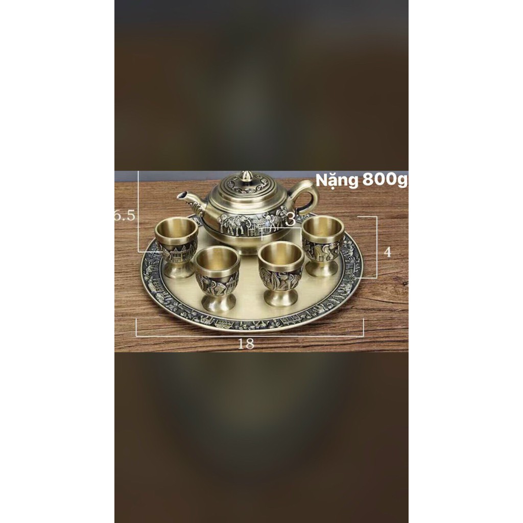 Bộ ấm chén atimon hình voi