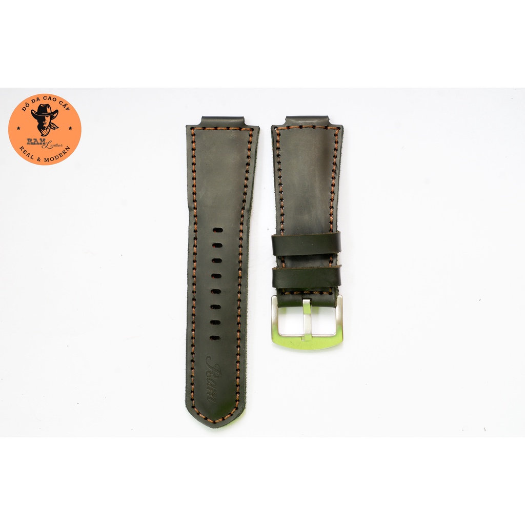 Dây đồng hồ da thật cho G-shock màu đen - RAM Leather Bền Đẹp