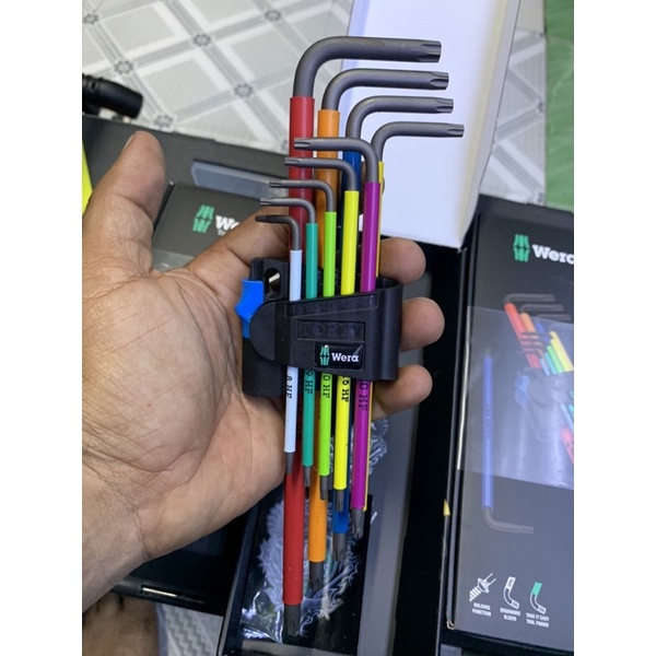Bộ lục giác Wera đầu hoa thị “ không lỗ “ 967/9 TX XL - Multicolour HF 1