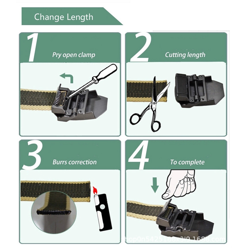 Men Tactical 3.8cm Width Metal Buckle Male