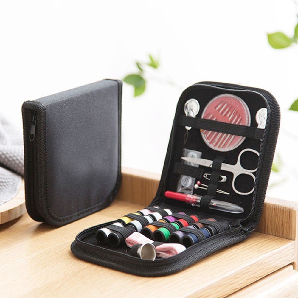 (Hàng Cao Cấp) Bộ Hộp Kim Chỉ May Vá Đa Năng Gia Đình NHIỀU TẦNG T3 - Kim Khâu, Chỉ, Kéo, Thước Dây, Đủ Size Màu Mini