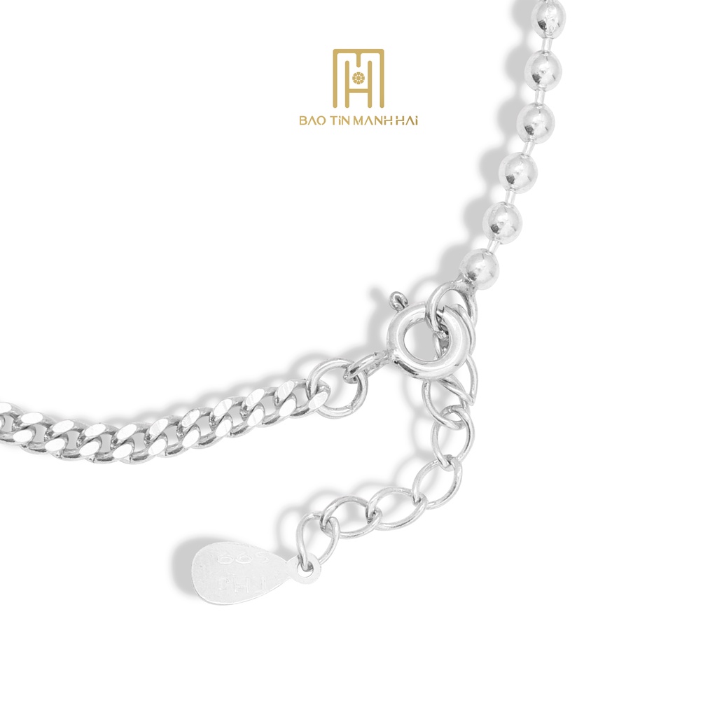 Lắc tay Bạc nam,nữ được thiết kế khắc tên theo yêu móc giọt nước LB12 Bảo Tín Mạnh Hải