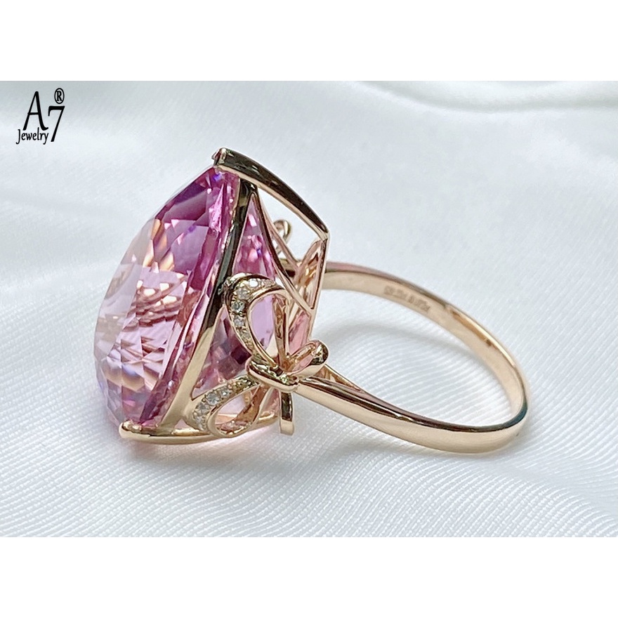 Nhẫn Hở Đính Đá Hình Giọt Nước Và Nơ A7