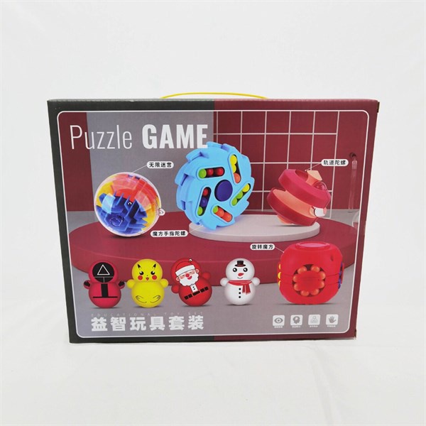Hộp đồ chơi puzzle squid game, trò chơi con mực, xếp hình thông minh kèm bi dành cho bé, kèm lật đật cao cấp 333-9