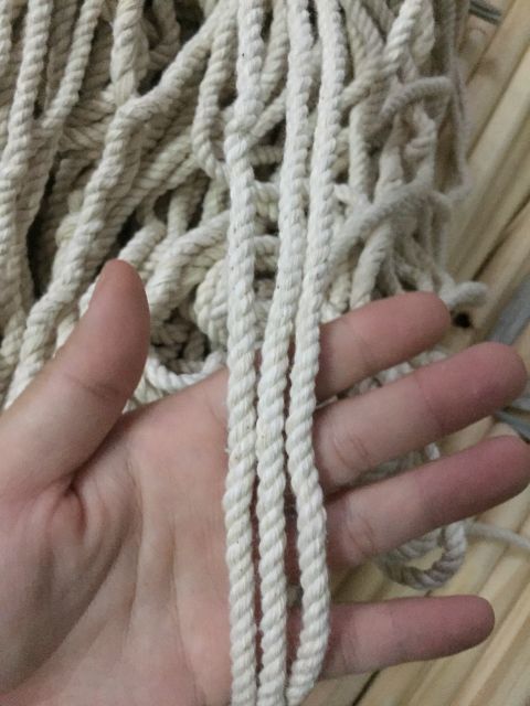 1kg Dây thừng 3mm,5mm cotton dạng xoắn màu ngà làm macrame