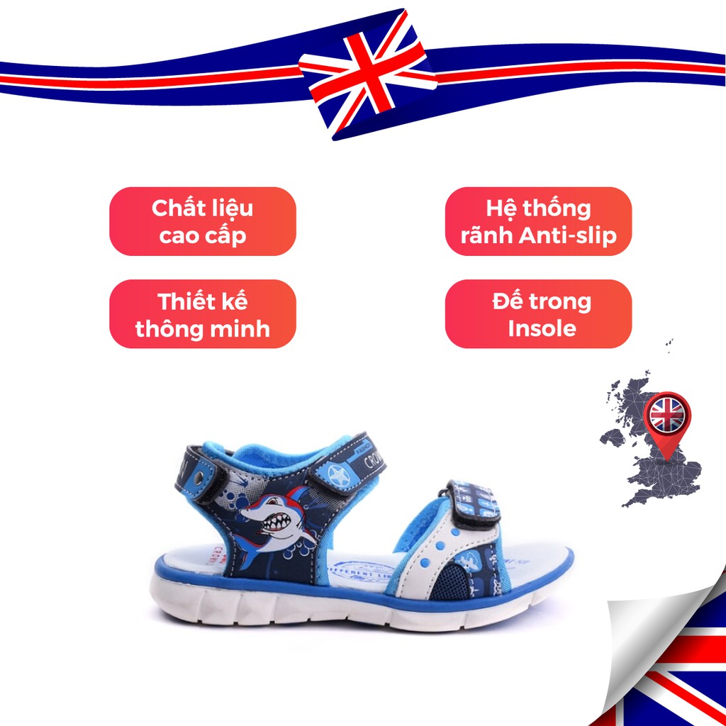 [Mã FARSBR242 giảm 15% đơn 99K] Dép Quai Hậu Sandal Bé Trai Crown UK CRUK525 Nhẹ Êm Size 26-35/2-14 Tuổi