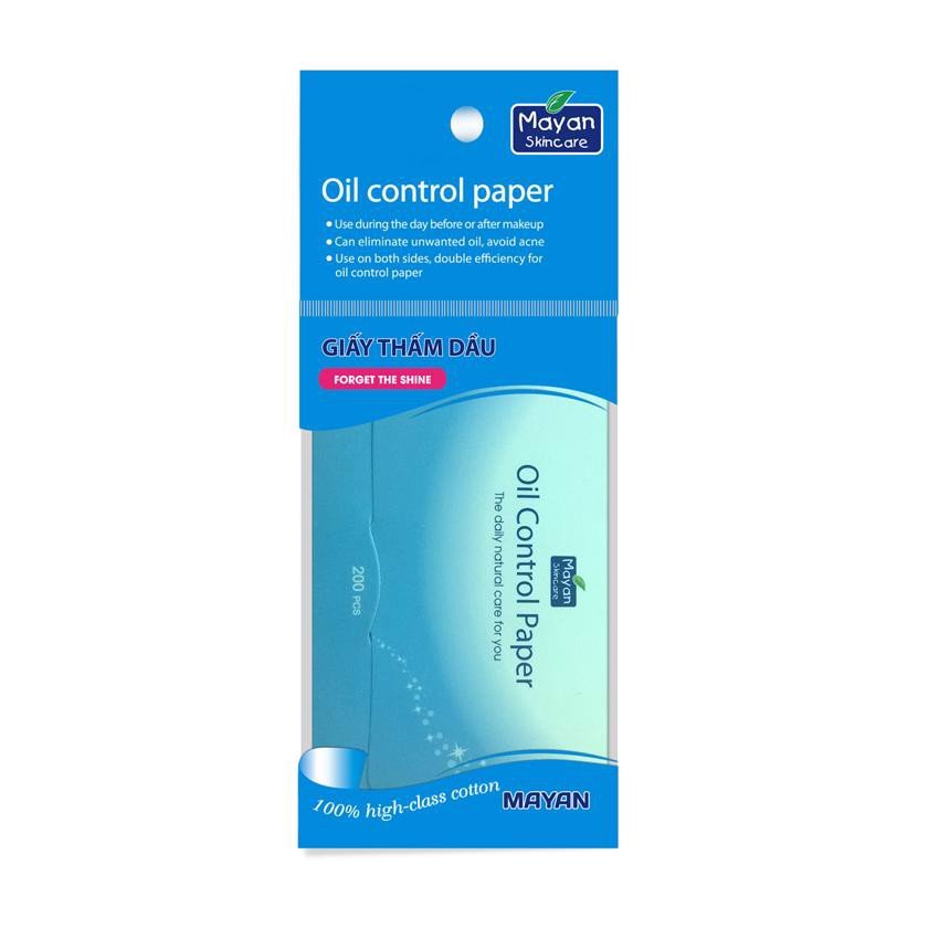 Giấy Thấm Dầu Mayan Làm Sạch Nhờn, Ngăn Ngừa Mụn Oil Control Paper (Gói 70-200 Tờ)