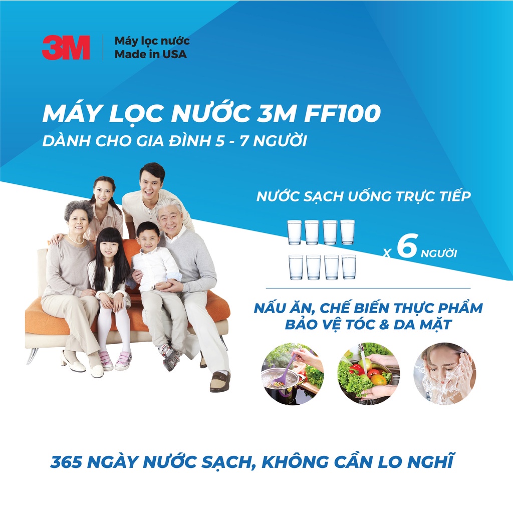 Máy lọc nước 3MFF100 + Vòi rửa 3M