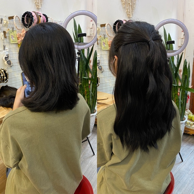 KU17 tóc giả kẹp u sóng lơi nhẹ 35cm