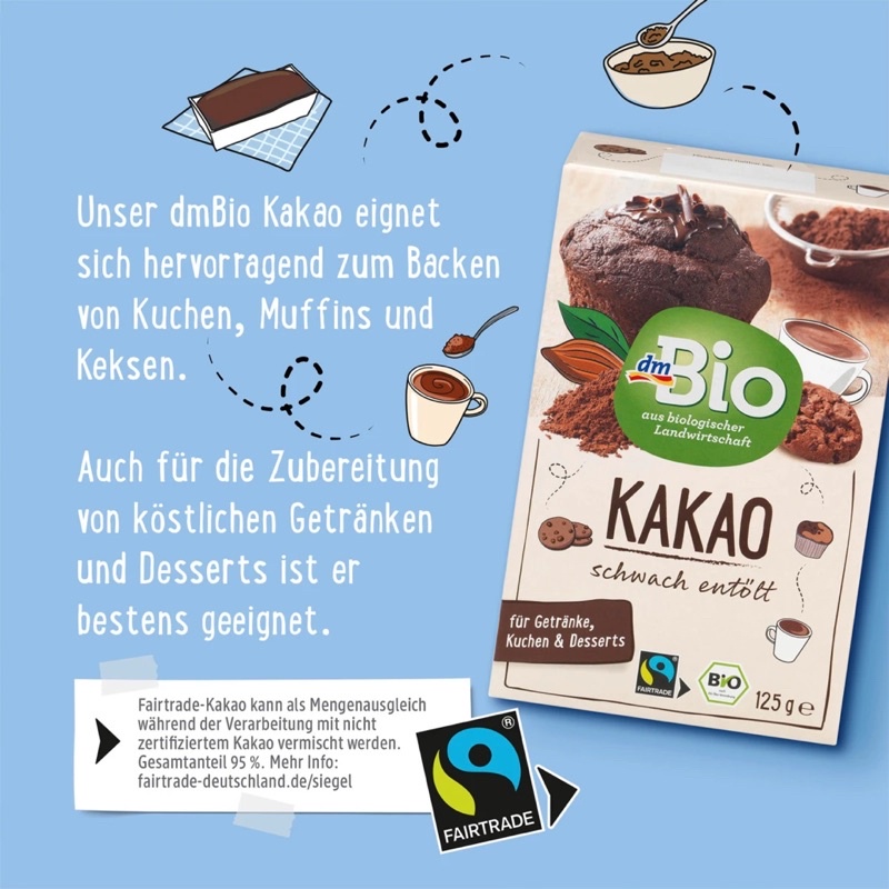 Bột Cacao hữu cơ Đức - 125g