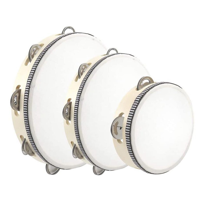 High Quality 3 Pcs 6inch/8inch/10inch Tambourines,Hand Held Drum for Party,KTV,Etc