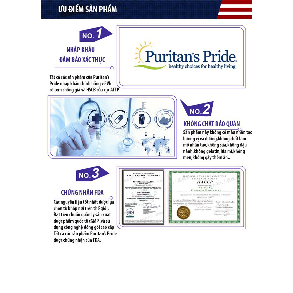 Viên uống Kẽm giảm  mụn Puritan's Pride Zinc for acne 100v/lọ | Thế Giới Skin Care