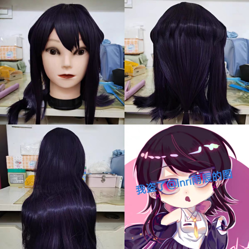 Wig/tóc giả nữ cơ bản 80cm cosplay màu vàng cam đỏ hồng tím