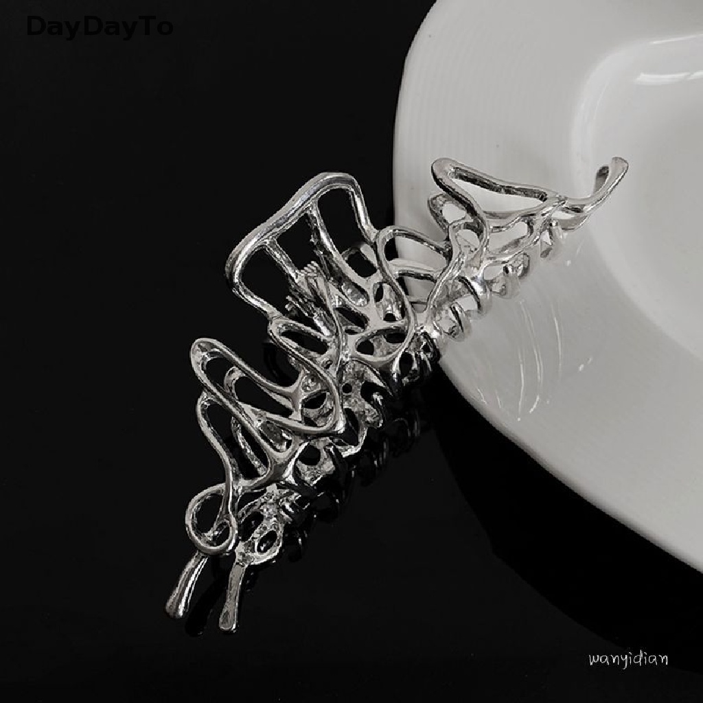 Daydo Kẹp Tóc Móng Vuốt Lớn Bằng Kim Loại Dạng Lỏng Bất Đối Xứng Cá Tính