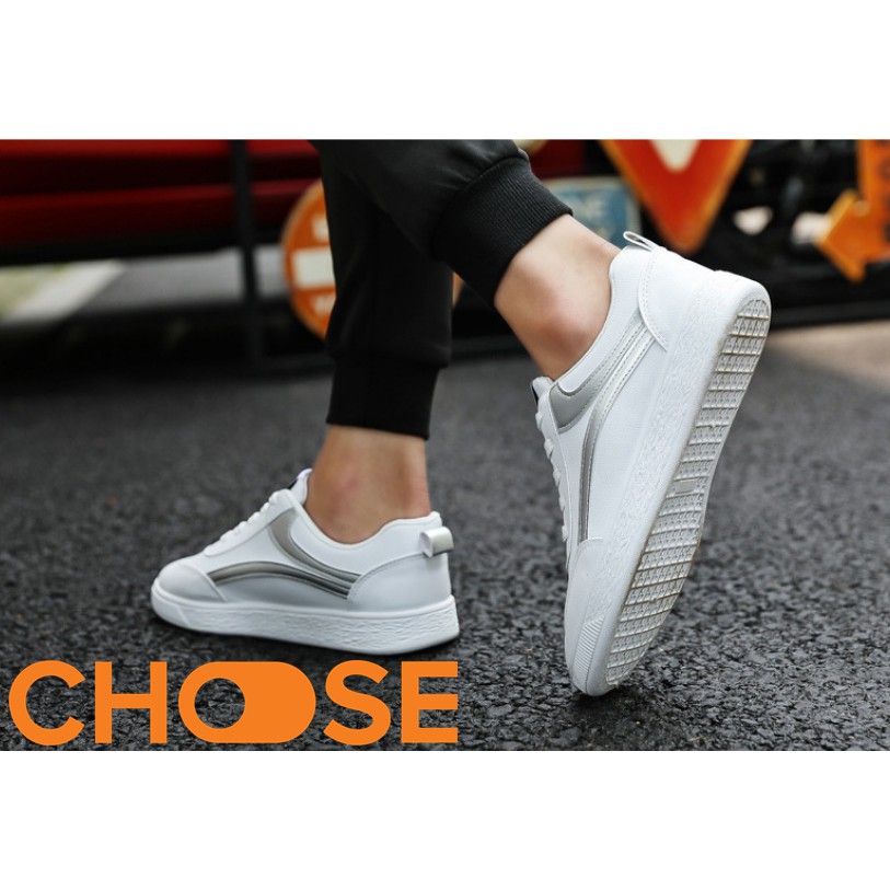 Giày Nam Bata Trắng Phối Hình V Màu Phong Cách Choose G2612 | BigBuy360 - bigbuy360.vn