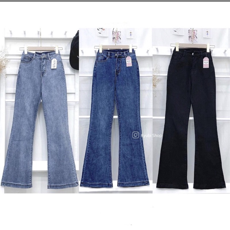 Quần jean ống loe lưng cao, Quần jean lưng cao ống vẩy