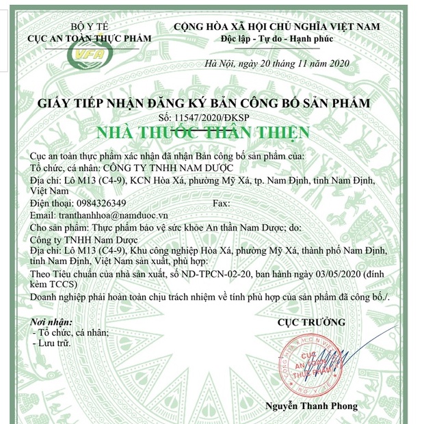 An Thần Nam Dược - Hỗ trợ giúp làm giảm stress và căng thẳng thần kinh (30 Viên)