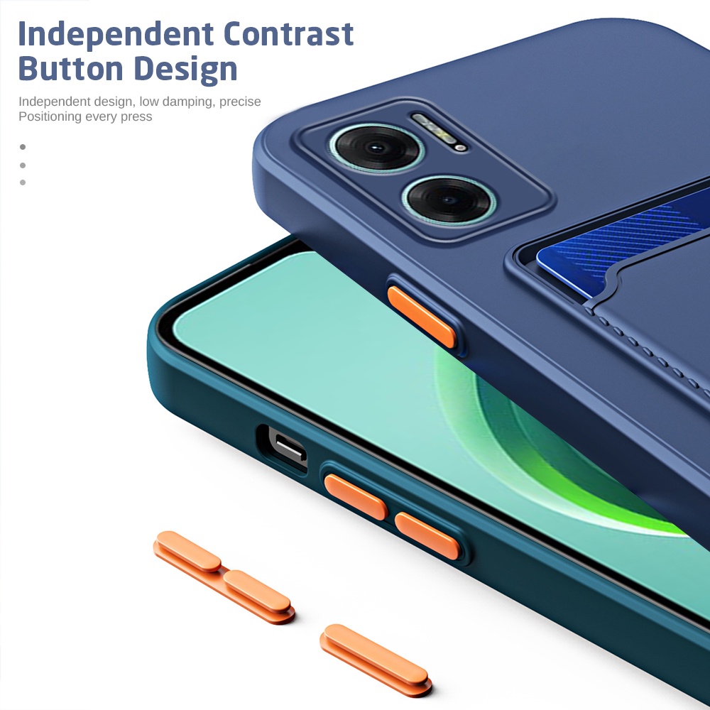 Ốp Điện Thoại TPU Mềm Dạng Ví Đựng Thẻ Sang Trọng Cho Xiaomi Redmi 10 5G 2022 Note 11E
