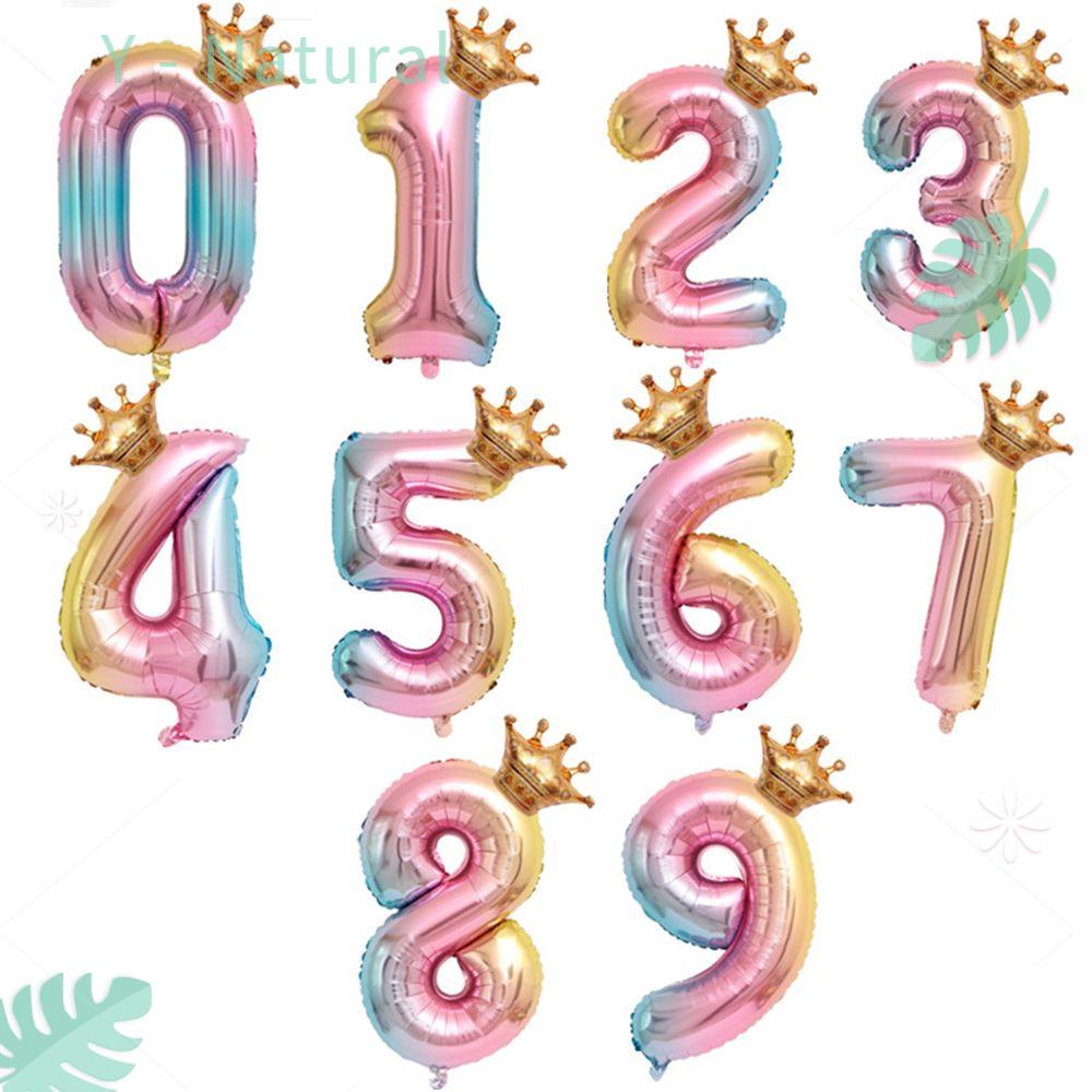 Bóng bay lá nhôm hình số cỡ 32inch màu gradient trang trí tiệc sinh nhật