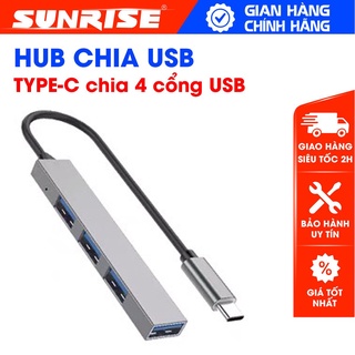 Hub usb type-c sang 3 cổng usb 2.0 và 1 cổng usb 3.0, bộ chia cổng dùng cho điện thoại pc, laptop t-818