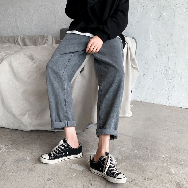 Quần jeans IFNICEFUTURE ống rộng dài thời trang Hàn Quốc cho nam