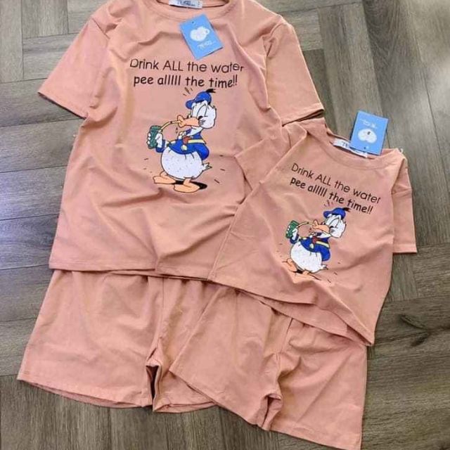 Set bộ đồ hè cotton cute mẹ và bé