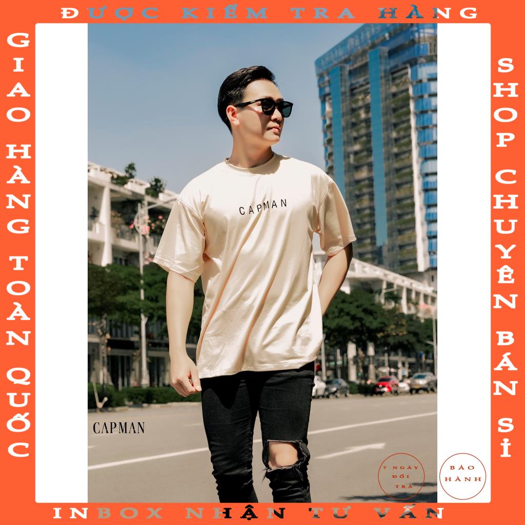 Áo thun unisex CAPMAN basic TEE phom rộng tay lỡ dành cho nam nữ