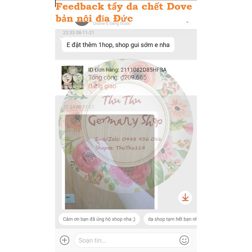 Tẩy da chết body DOVE nội địa Đức