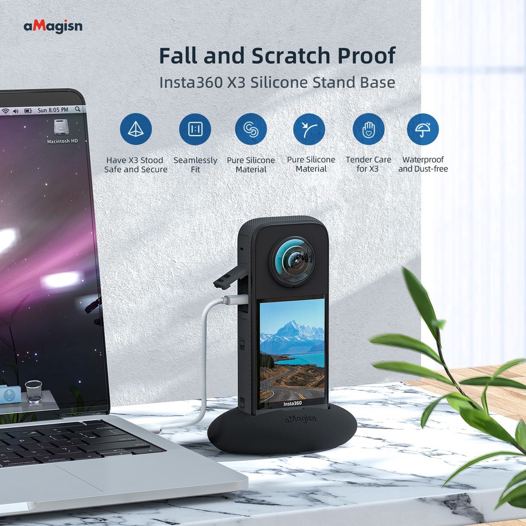 Đế Silicon 360X3 Bảo Vệ Camera Hành Trình Insta360 X3 Để Bàn