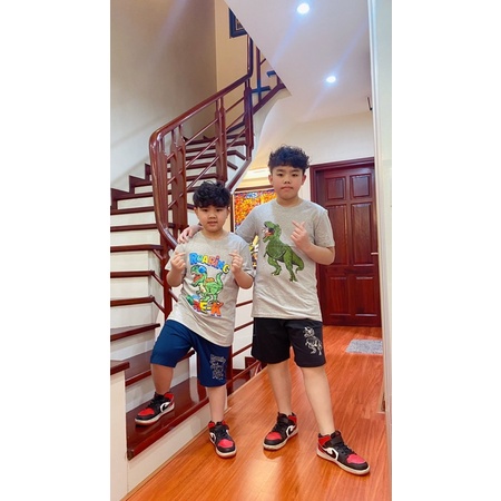 Bộ bé trai Pla.ce ngắn tay bé trai size đại vải xuất dư 100% cotton cho bé từ 20-60kg