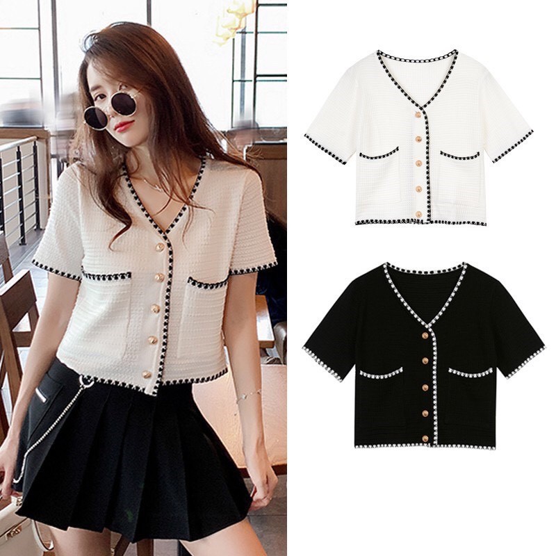 Áo Croptop Dệt Kim 💝 𝑃𝐻𝑂𝑁𝐺 𝐶𝐴́𝐶𝐻 𝐻𝐴̀𝑁 𝑄𝑈𝑂̂́𝐶 𝑋𝐼𝑁𝐻 𝑋𝐴̆́𝑁 💝 Áo Tay Lỡ Cadigan Cổ Tim Ulzzang 💖 | BigBuy360 - bigbuy360.vn