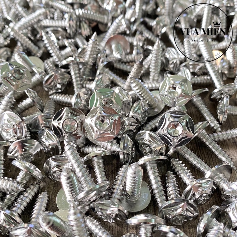 Ốc áo 5li xoắn mẫu mũi tên Vua Miên inox 304 bắt dàn áo các dòng xe Yamaha, Honda