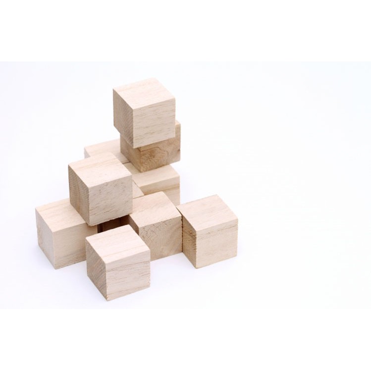Combo 10 khối gỗ vuông (KT 5x5x5cm), cục gỗ thông tự nhiên làm thủ công handmade