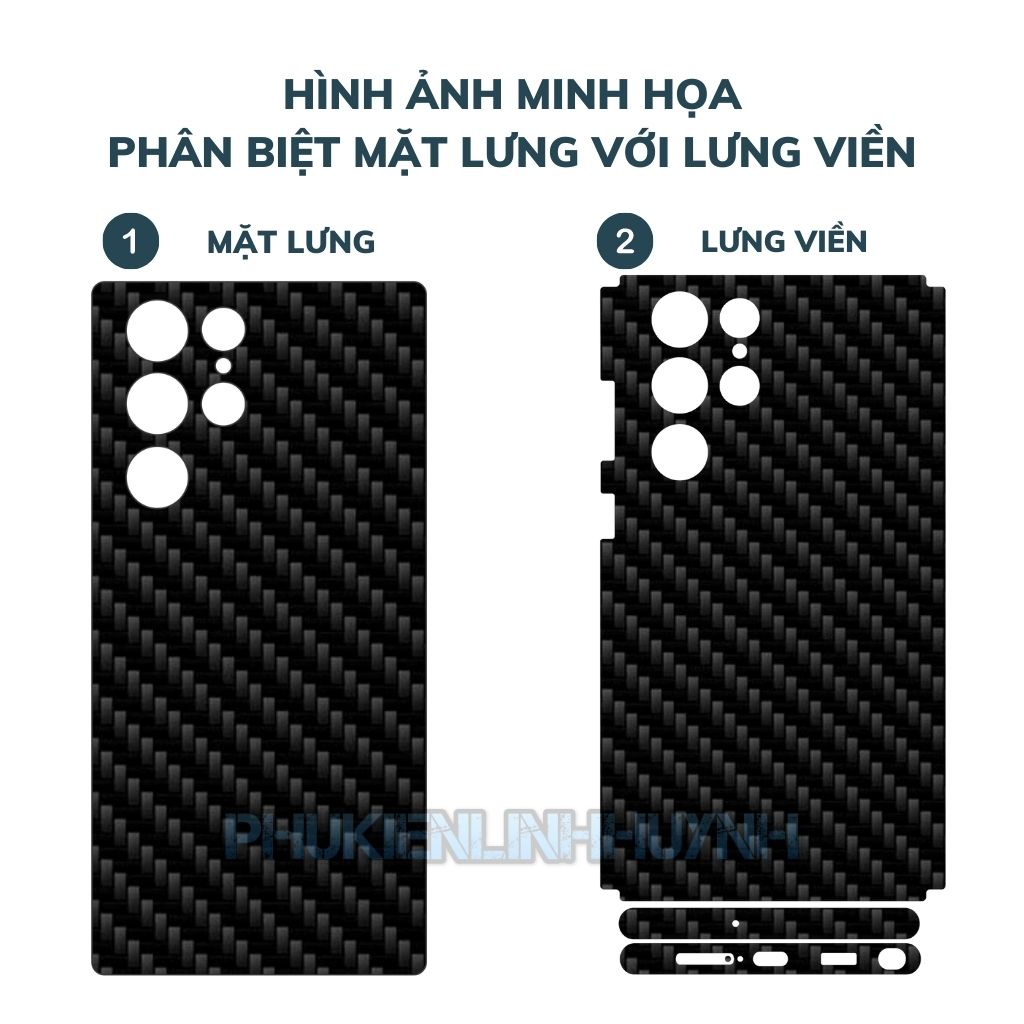 Samsung S22 Ultra_Dán Film Carbon mặt lưng chống trầy, không bám vân tay