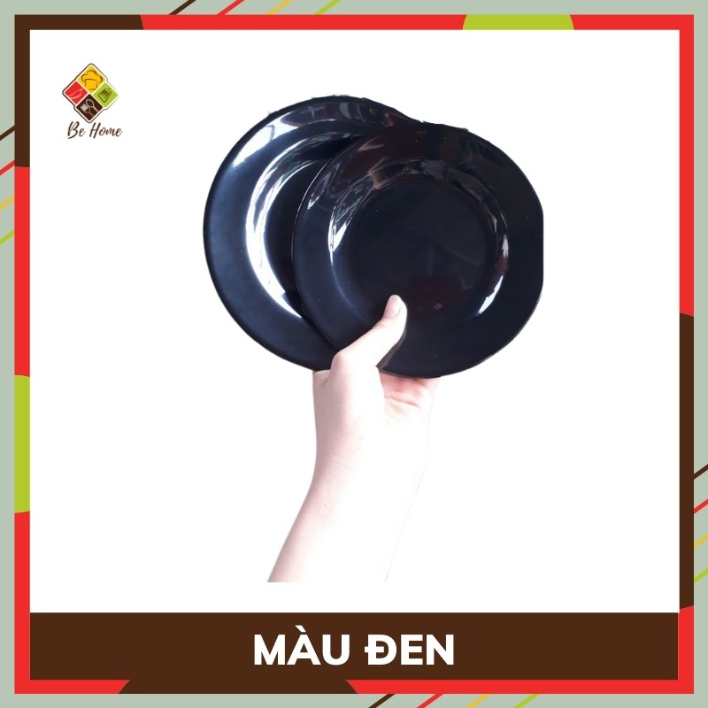 Đĩa ăn cơm BEHOME Đĩa Nhựa Phíp Cao Cấp Melamine 4 Màu Chịu nhiệt độ cao Đĩa ăn cao cấp Hàn Quốc