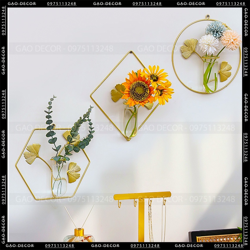 - Lọ hoa thủy tinh treo tường - Phong cách Vintage - Độc đáo