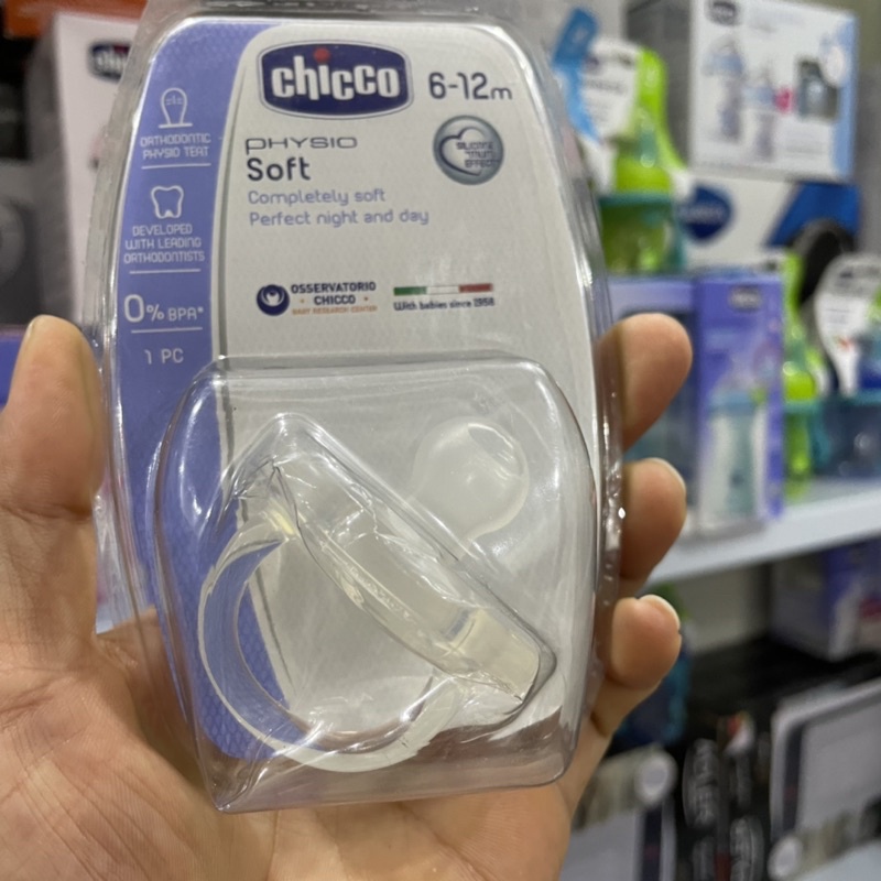 Ty ngậm CHICCO silicon Physio Soft Trắng 0M+/ 6M+/ 12M+