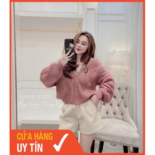 Bán sỉ áo len khoá mũ màu hồng cho nữ
